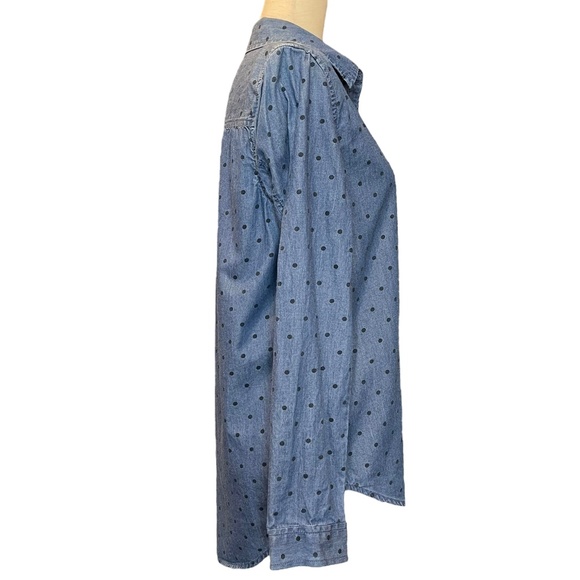 Vans So Rowdy Woven Indigo Dot Denim Button Down Shirt - Picture 4 of 9